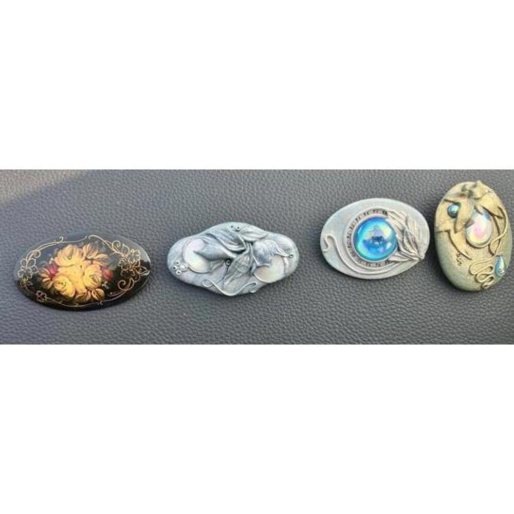 4 Pieces of Vintage to Modern Handcrafted Brooch Pins